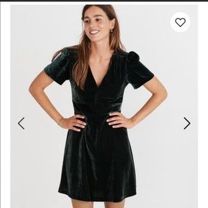 Madewell Green Velvet Dress